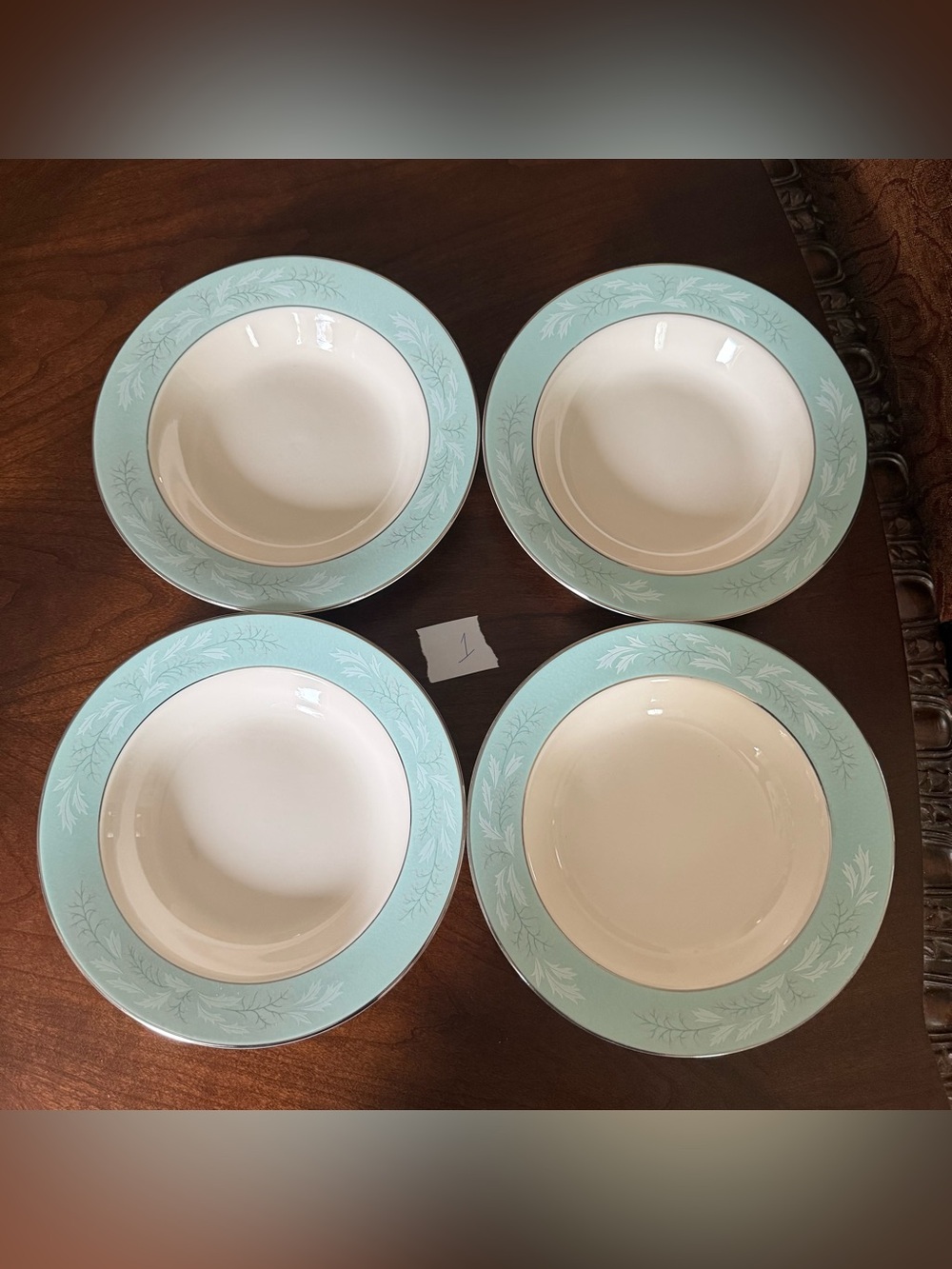 Set of 4 Vintage Homer Laughlin Cavalier Eggshell Romance Rim Soup Bowl 8 3/8”